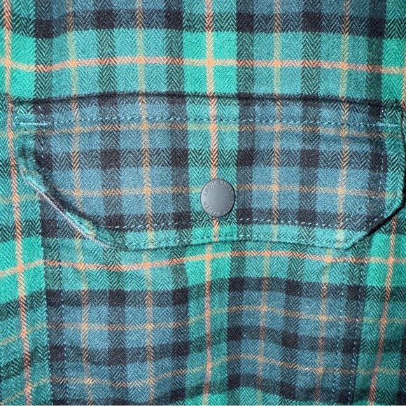 Eddie Bauer Men's Blue and Green Plaid Fleece-Lined Jacket Size Large - Picture 5 of 6
